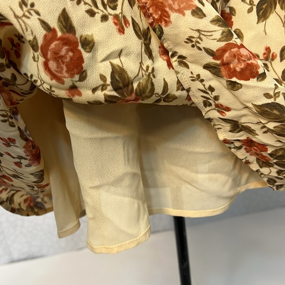 REFORMATION COTTAGCORE RUFFLED VARENNA FLORAL PRINT CREPE MINI DRESS XS - Picture 10 of 16